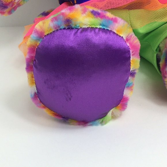 Build A Bear Plush Kitty Cat 16" Rainbow Confetti Leopard Neon 80's Outfit BAB - Picture 4 of 12